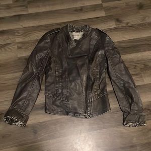 Maurices grey leather jacket size small